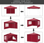 Canopy 10x10FT Outdoor Pop Up Canopy Beach Camping Canopy with Air Vent, 4 Sun Walls, 4 Canopy Sandbags, 100, alternate view