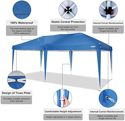 Canopy 10x20 Pop Up Canopy Tent Dark Red, alternate view 5