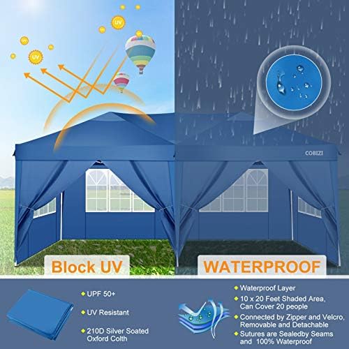 Canopy 10x20 Pop Up Canopy Tent, Green in Green, alternate view 4