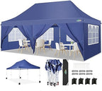 Canopy 10x20 Pop Up Canopy Tent with 6 Sidewalls, Waterproof Commercial Canopy Ez Outdoor Instant Gazebo Easy to