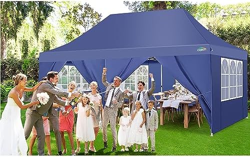 Canopy 10x20 Pop Up Canopy Tent with 6 Sidewalls, Waterproof Commercial Canopy Ez Outdoor Instant Gazebo Easy to, alternate