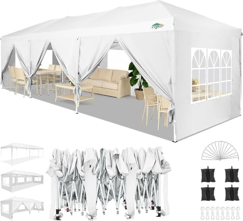 Canopy 10x30 FT Party Tents for Parties with 8 Sidewalls, carpas para Fiestas, Pop Up Canopy Tent, Wedding