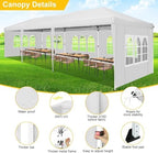 Canopy 10x30 FT Party Tents for Parties with 8 Sidewalls, carpas para Fiestas, Pop Up Canopy Tent, Wedding, alternate view 3