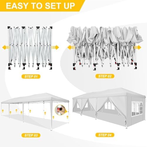Canopy 10x30 FT Party Tents for Parties with 8 Sidewalls, carpas para Fiestas, Pop Up Canopy Tent, Wedding, alternate view 5