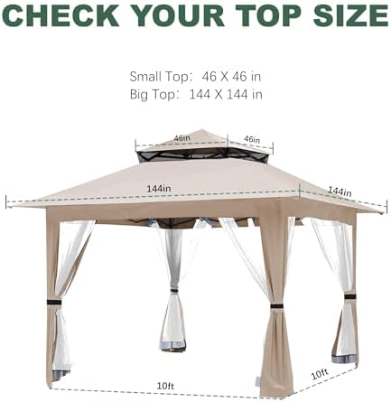 Canopy Cover Compatible with ABC 13x13 Pop Up Gazebo Frame, alternate view 3
