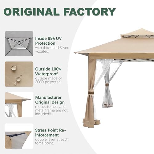 Canopy Cover Compatible with ABC 13x13 Pop Up Gazebo Frame, alternate view 5