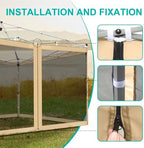 Canopy Mosquito Net for 10x10 Pop up Canopy Tent, Frame Not Included, Beige in Beige, alternate view 5
