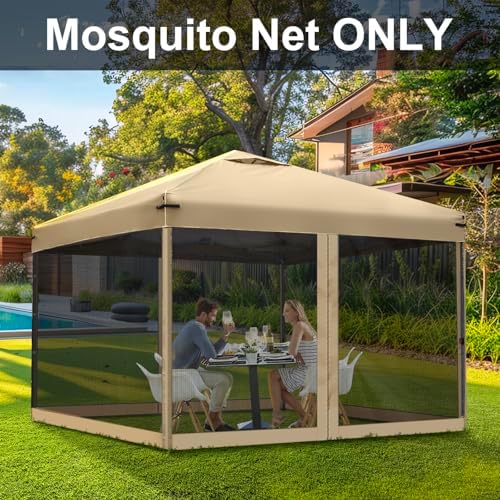 Canopy Mosquito Net for 10x10 Pop up Canopy Tent, Frame Not Included, Beige in Beige, alternate view 7