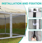 Canopy Mosquito Net for 10x10 Pop up Canopy Tent, Frame Not Included, Grey in Grey, alternate view 5