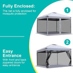 Canopy Mosquito Net for 10x10 Pop up Canopy Tent, Frame Not Included, Grey in Grey, alternate view 7