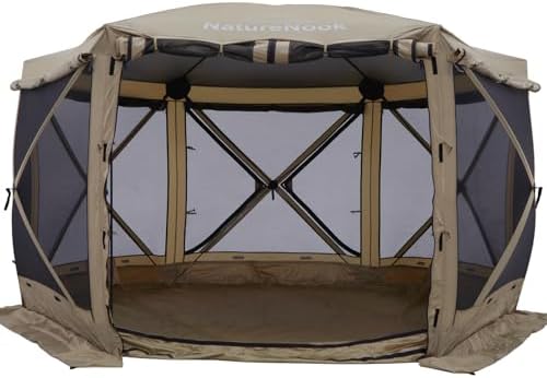 Canopy Pop up Canopy Gazebo Tent for Camping 12x12 FT Screen Tent Outdoor Shade Screen House with Ground Tarp