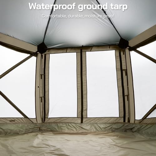 Canopy Pop up Canopy Gazebo Tent for Camping 12x12 FT Screen Tent Outdoor Shade Screen House with Ground Tarp, alternate view