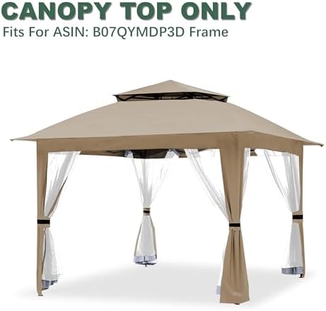 Canopy Replacement Top Compatible with SUNJOY 11x11 Pop Up Gazebo, alternate view 4