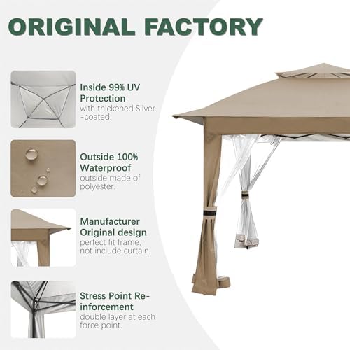 Canopy Replacement Top Compatible with SUNJOY 11x11 Pop Up Gazebo, alternate view 5