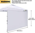 Canopy Sidewalls 10 * 10 ft 300D Sunwalls with Silver Coating UV Protection and Waterproof Oxford Cloth Suits, alternate view