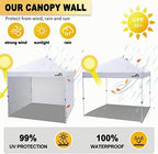 Canopy Sidewalls 10 * 10 ft 300D Sunwalls with Silver Coating UV Protection and Waterproof Oxford Cloth Suits, alternate view