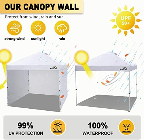 Canopy Sidewalls 10 * 10 ft 300D Sunwalls with Silver Coating UV Protection and Waterproof Oxford Cloth Suits, alternate view