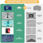 Canopy Tent 10x10, 10x10 Pop Up Canopy for Party Camping, Party Tents with One Push Central Button Air Vent, alternate view 4