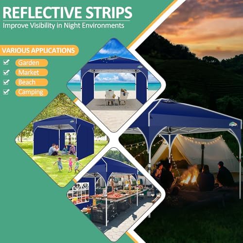 Canopy Tent 10x10, 10x10 Pop Up Canopy for Party Camping, Party Tents with One Push Central Button Air Vent, alternate view 5