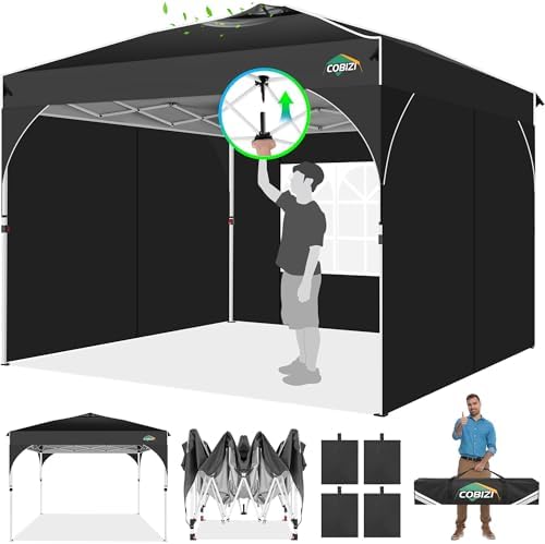 Canopy Tent 10x10, Easy Up 10x10 Pop Up Canopy for Party Camping, Party Tents with One Push Central Button Air