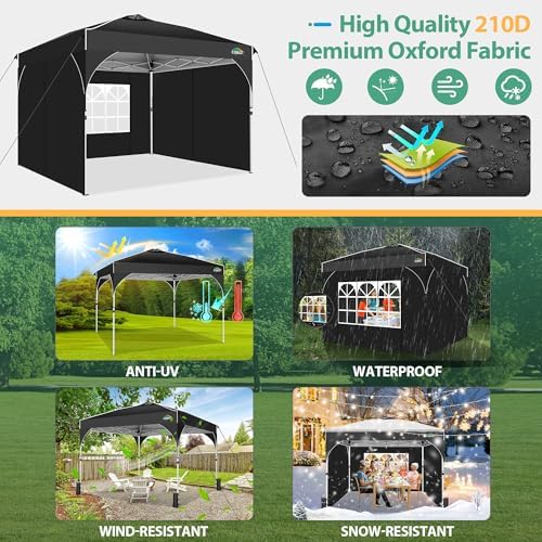 Canopy Tent 10x10, Easy Up 10x10 Pop Up Canopy for Party Camping, Party Tents with One Push Central Button Air, alternate