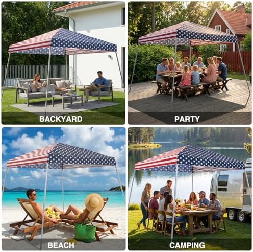 Canopy Tent, 10X10 FT Pop Up Canopy Outdoor Instant Tent Slant Legs with Carrying Bag, Portable Gazebo Shelter, alternate