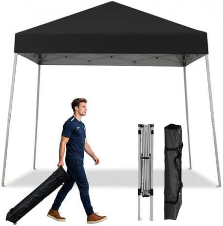 Canopy Tent, 10X10 FT Pop Up Canopy Outdoor Instant Tent Slant Legs with Carrying Bag, Portable Gazebo Shelter