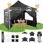Canopy Tent 10x10 Pop Up Canopy with Sidewalls Waterproof & UPF 50+, Heavy Duty Commercial Instant Craft Fair