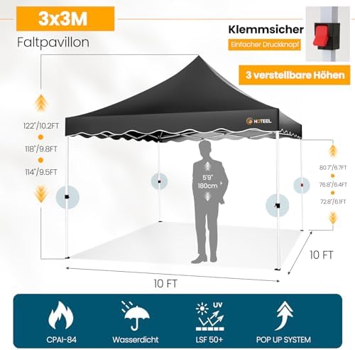 Canopy Tent 10x10 Pop Up Canopy with Sidewalls Waterproof & UPF 50+, Heavy Duty Commercial Instant Craft Fair, alternate view