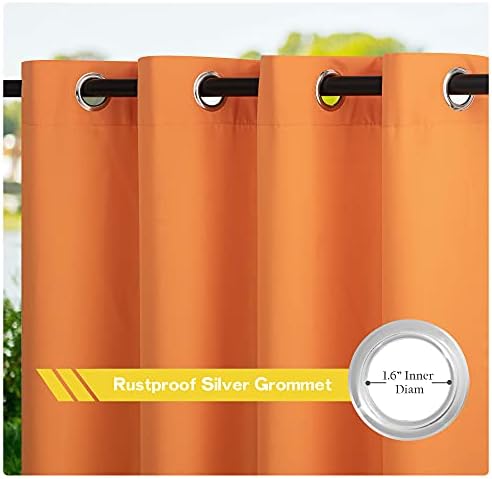 Canvas Outdoor Curtains Decor 95" Long for Patio Waterproof, Rustproof Grommet Outside/Indoor Window Drapes for, alternate