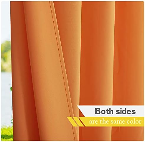 Canvas Outdoor Curtains Decor 95" Long for Patio Waterproof, Rustproof Grommet Outside/Indoor Window Drapes for, alternate