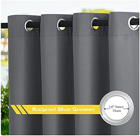 Canvas Outdoor Curtains Extra Wide for Patio Waterproof, Rustproof Grommet Outside Vertical Drapes for Gazebo &, alternate