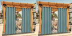 Canvas Outdoor Waterproof Patio Curtains 4 Pieces, Rustproof Grommets UV Blocking Vertical Drapes Keep Sun &