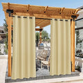Canvas Patio Curtains Outdoor Waterproof, Rustproof Grommet Durable Thick Privacy Indoor/Outdoor Curtains &