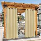 Canvas Patio Curtains Outdoor Waterproof, Rustproof Grommet Durable Thick Privacy Indoor/Outdoor Curtains &