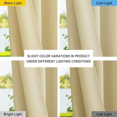 Canvas Patio Curtains Outdoor Waterproof, Rustproof Grommet Durable Thick Privacy Indoor/Outdoor Curtains &, alternate view 4