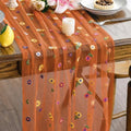 Caramel Daisy Gauze Table Runner 120 Inch 10FT in 28" x 120" in Caramel