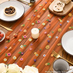 Caramel Daisy Gauze Table Runner 120 Inch 10FT in 28" x 120" in Caramel, alternate view 5