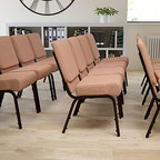 Caramel Fabric 21" W Stacking Church Chair