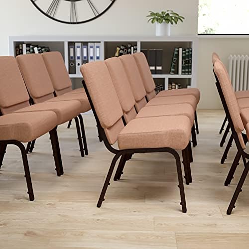 Caramel Fabric 21" W Stacking Church Chair