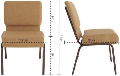 Caramel Fabric 21" W Stacking Church Chair, alternate view 2