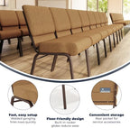 Caramel Fabric 21" W Stacking Church Chair, alternate view 4