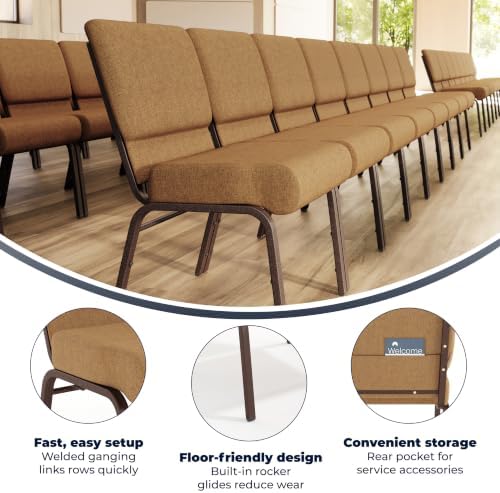 Caramel Fabric 21" W Stacking Church Chair, alternate view 4