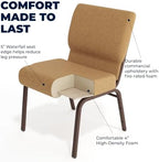 Caramel Fabric 21" W Stacking Church Chair, alternate view 5