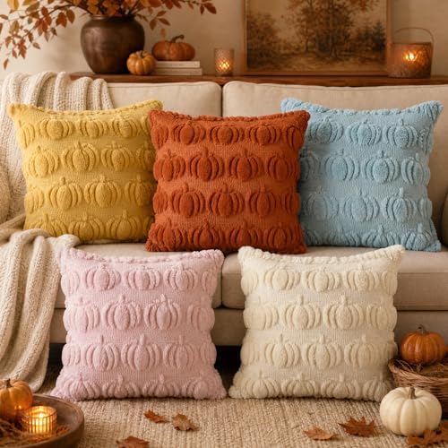 Caramel Fall Pumpkin Throw Pillow Covers 12x20 Inch in 12x20 Inch, alternate view 5