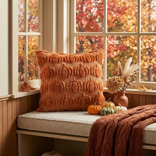 Caramel Fall Pumpkin Throw Pillow Covers 20x20 Inch in 20x20 Inch, alternate view 3