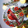 Cardinal Christmas Ornament Crystal Glass for Christmas Tree Décor - Red Cardinal Memorial Gifts - Sympathy