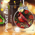 Cardinal Christmas Ornament Crystal Glass for Christmas Tree Décor - Red Cardinal Memorial Gifts - Sympathy, alternate view 3