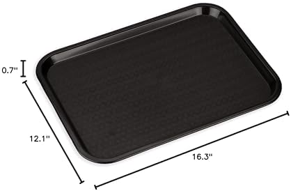 Carlisle Cafe Tray, Fast Food Restaurant Tray, 12 x 16, 1 Ct, Black (Pack of 12) in Negro, alternate view 3