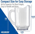 Carlisle Versapour Pitcher with Window, 60 oz Clear SAN Plastic in Clear, alternate view 4